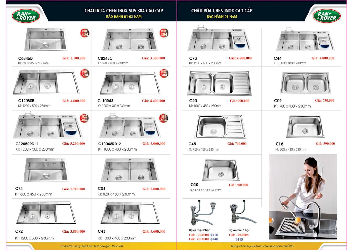 Thiết bị vệ sinh RANROVER Catalogue và Bảng giá mới nhất /Page 40